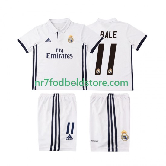 Real Madrid Trøje BALE 11 2016 2017 Retro Børn Hjemmebane Fodboldsæt Kortærmet