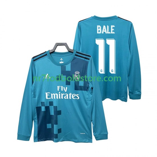 Real Madrid Trøje BALE 11 2017 2018 Retro Mænd 3. Valg Fodboldsæt Langærmet