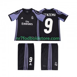 Real Madrid Trøje BENZEMA 9 2016 2017 Retro Børn 3. Valg Fodboldsæt Kortærmet