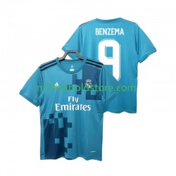 Real Madrid Trøje BENZEMA 9 2017 2018 Retro Mænd 3. Valg Fodboldsæt Kortærmet