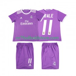 Real Madrid Trøje Bale 11 2016 2017 Retro Børn Udebane Fodboldsæt Kortærmet