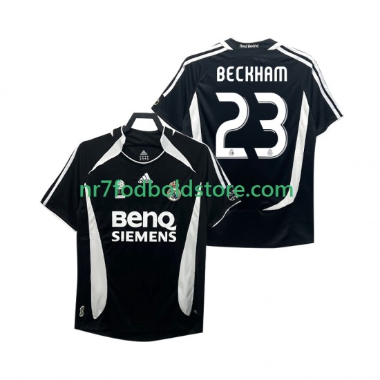 Real Madrid Trøje Beckham 23 2007 Retro Mænd 3. Valg Fodboldsæt 2006 Kortærmet