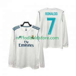 Real Madrid Trøje CRISTIANO RONALDO 7 2017 2018 Retro Mænd Hjemmebane Fodboldsæt Langærmet