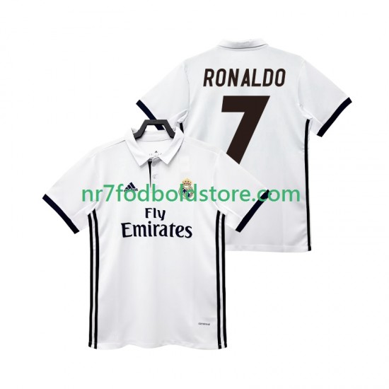 Real Madrid Trøje CRISTIANO RONALDO 7 2017 2018 Retro Mænd Hjemmebane Fodboldsæt Kortærmet