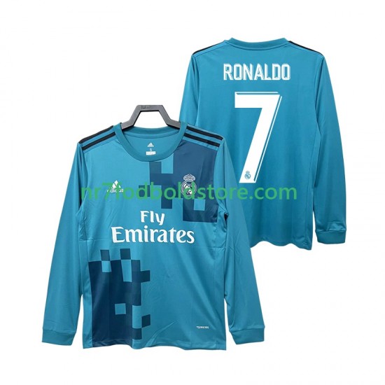 Real Madrid Trøje CRISTIANO RONALDO 7 2017 2018 Retro Mænd 3. Valg Fodboldsæt Langærmet