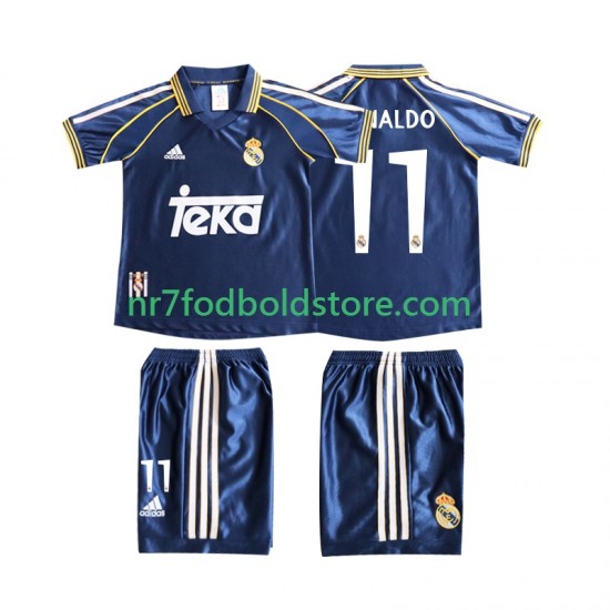 Real Madrid Trøje Cristiano Ronaldo 11 Retro Børn 3. Valg Fodboldsæt 1998 1999 Kortærmet