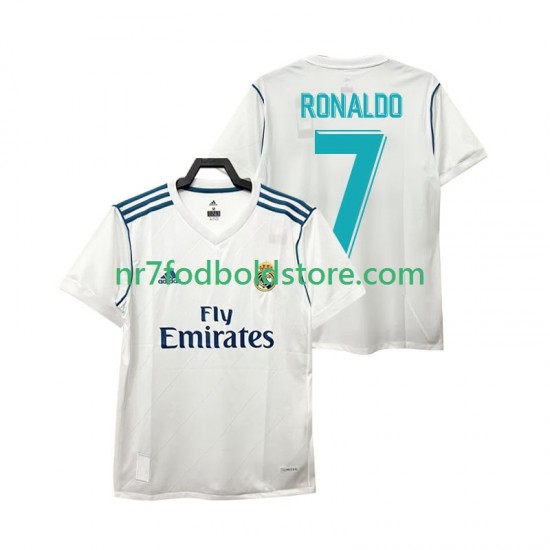 Real Madrid Trøje Cristiano Ronaldo 7 2017 Retro Mænd Hjemmebane Fodboldsæt Kortærmet