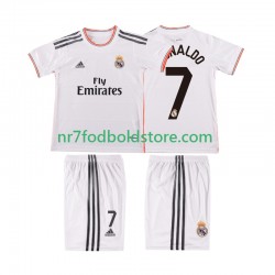 Real Madrid Trøje Cristiano Ronaldo 7 2013 2014 Retro Børn Hjemmebane Fodboldsæt Kortærmet