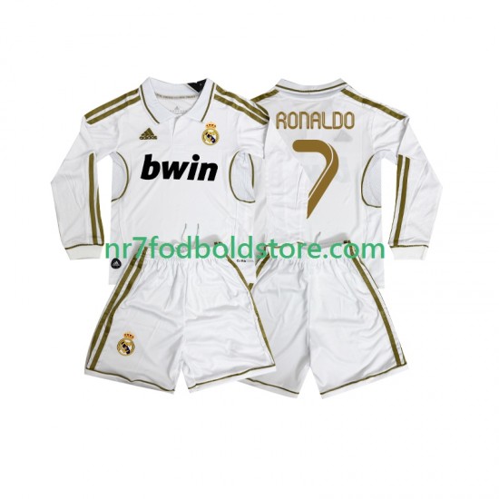Real Madrid Trøje Cristiano Ronaldo 7 2012 Retro Børn Hjemmebane Fodboldsæt 2011 Langærmet