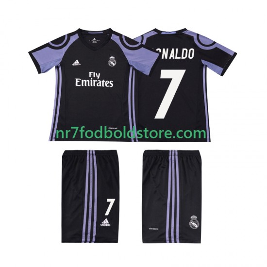 Real Madrid Trøje Cristiano Ronaldo 7 2016 2017 Retro Børn 3. Valg Fodboldsæt Kortærmet