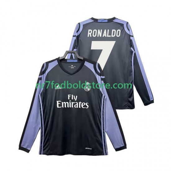 Real Madrid Trøje Cristiano Ronaldo 7 2016 2017 Retro Mænd 3. Valg Fodboldsæt Langærmet
