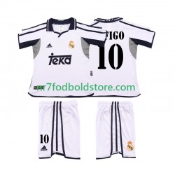 Real Madrid Trøje FIGO 10 2001 Retro Børn Hjemmebane Fodboldsæt 2002 Kortærmet