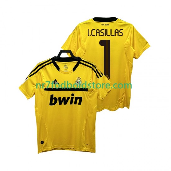 Real Madrid Trøje I.CASILLAS 1 2012 Målmand Retro Mænd Hjemmebane Fodboldsæt 2011 Kortærmet