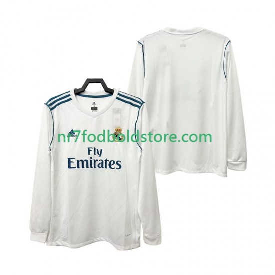 Real Madrid Trøje 2017 2018 Retro Mænd Hjemmebane Fodboldsæt Langærmet