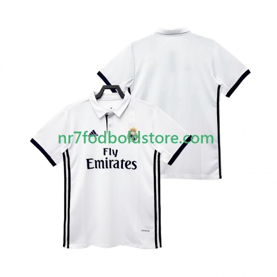 Real Madrid Trøje 2017 2018 Retro Mænd Hjemmebane Fodboldsæt Kortærmet