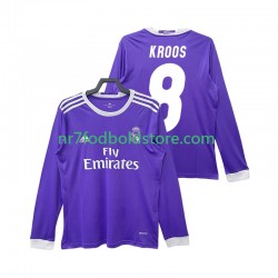 Real Madrid Trøje KROOS 8 2016 2017 Retro Mænd Udebane Fodboldsæt Langærmet