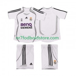 Real Madrid Trøje 2007 Retro Børn Hjemmebane Fodboldsæt 2006 Kortærmet