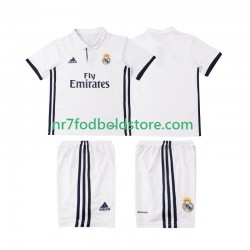 Real Madrid Trøje 2016 2017 Retro Børn Hjemmebane Fodboldsæt Kortærmet