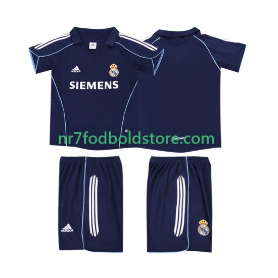 Real Madrid Trøje 2005 Retro Børn Udebane Fodboldsæt 2006 Kortærmet
