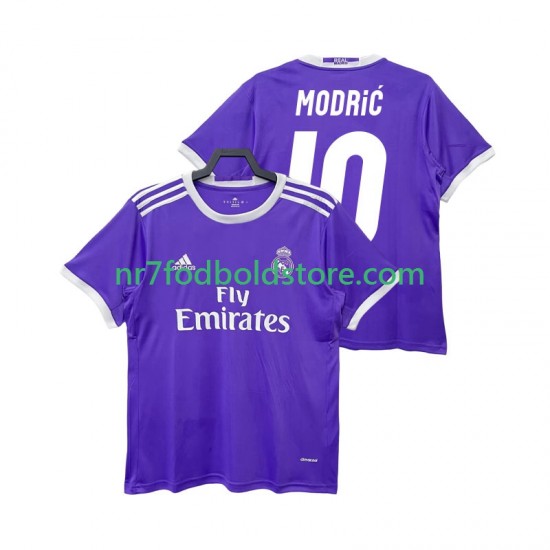 Real Madrid Trøje Modrić LUCA 10 2016 2017 Retro Mænd Udebane Fodboldsæt Kortærmet