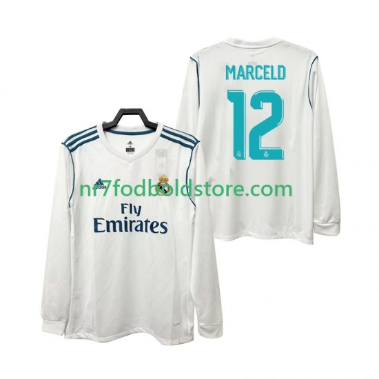 Real Madrid Trøje MARCELD 12 2017 2018 Retro Mænd Hjemmebane Fodboldsæt Langærmet