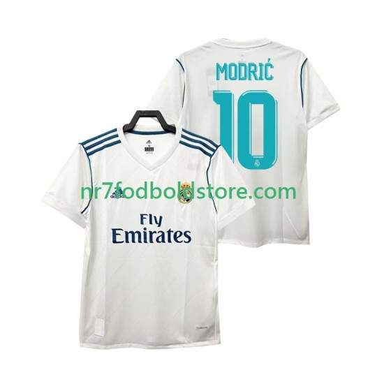 Real Madrid Trøje Modrić 10 2017 Retro Mænd Hjemmebane Fodboldsæt Kortærmet