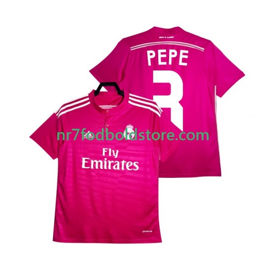 Real Madrid Trøje PEPE 3 2014 2015 Retro Mænd Udebane Fodboldsæt Kortærmet