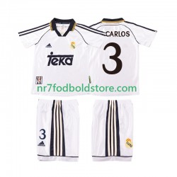 Real Madrid Trøje R CARLOS 3 2000 Retro Børn Hjemmebane Fodboldsæt 1998 Kortærmet