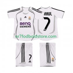 Real Madrid Trøje RAUL 7 2007 Retro Børn Hjemmebane Fodboldsæt 2006 Kortærmet