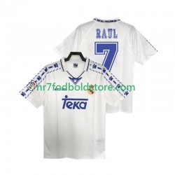 Real Madrid Trøje RAUL 7 1996 1997 Retro Mænd Hjemmebane Fodboldsæt Kortærmet