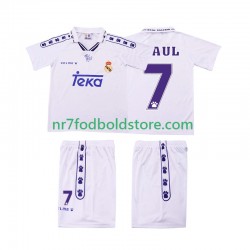 Real Madrid Trøje RAUL 7 1996 Retro Børn Hjemmebane Fodboldsæt 1994 Kortærmet