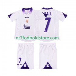 Real Madrid Trøje RAUL 7 1997 Retro Børn Hjemmebane Fodboldsæt 1998 Kortærmet