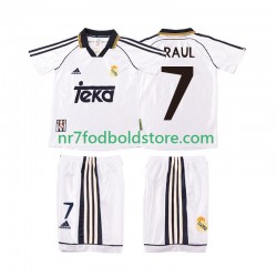Real Madrid Trøje RAUL 7 2000 Retro Børn Hjemmebane Fodboldsæt 1998 Kortærmet