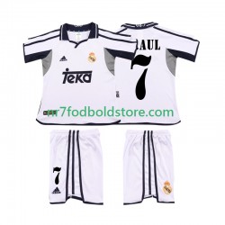 Real Madrid Trøje RAUL 7 2001 Retro Børn Hjemmebane Fodboldsæt 2002 Kortærmet