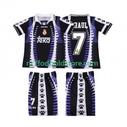Real Madrid Trøje RAUL 7 1997 Retro Børn 3. Valg Fodboldsæt 1998 Kortærmet