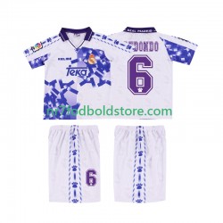 Real Madrid Trøje REDONDO 6 1996 1997 Retro Børn 3. Valg Fodboldsæt Kortærmet