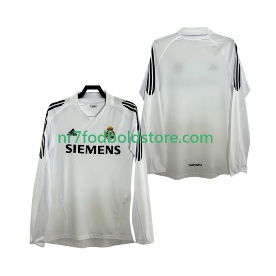 Real Madrid Trøje 2005 Retro Mænd Hjemmebane Fodboldsæt 2006 Langærmet