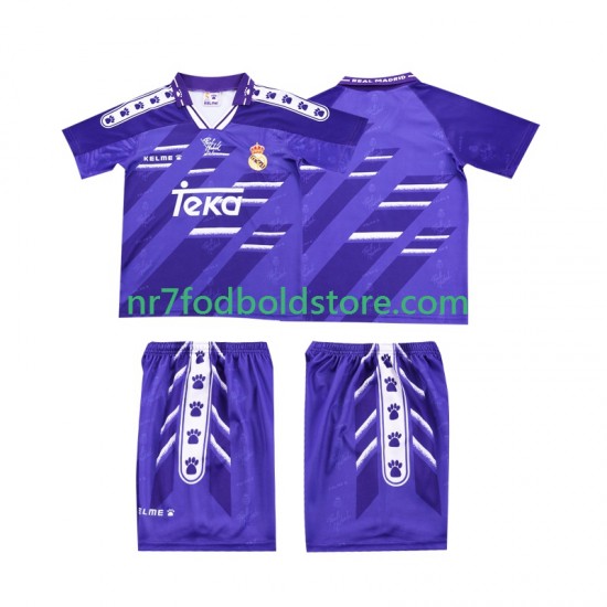Real Madrid Trøje 1996 Retro Børn Udebane Fodboldsæt 1994 Kortærmet