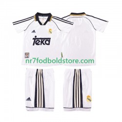 Real Madrid Trøje 2000 Retro Børn Hjemmebane Fodboldsæt 1998 Kortærmet