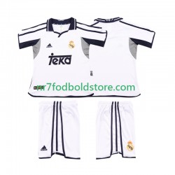 Real Madrid Trøje 2001 Retro Børn Hjemmebane Fodboldsæt 2002 Kortærmet