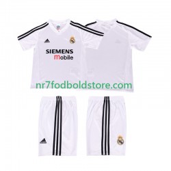 Real Madrid Trøje 5 Retro Børn Hjemmebane Fodboldsæt 2004 2002 Kortærmet