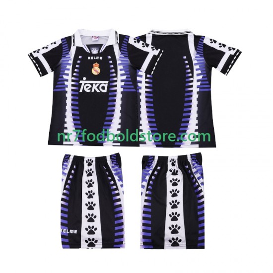 Real Madrid Trøje 1997 Retro Børn 3. Valg Fodboldsæt 1998 Kortærmet