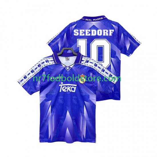 Real Madrid Trøje SEEDORF 10 1996 1997 Retro Mænd Udebane Fodboldsæt Kortærmet