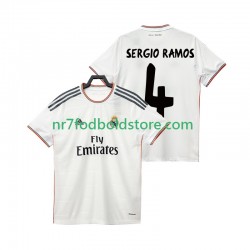 Real Madrid Trøje SERGIO RAMOS 4 2013 2014 Retro Mænd Hjemmebane Fodboldsæt Kortærmet