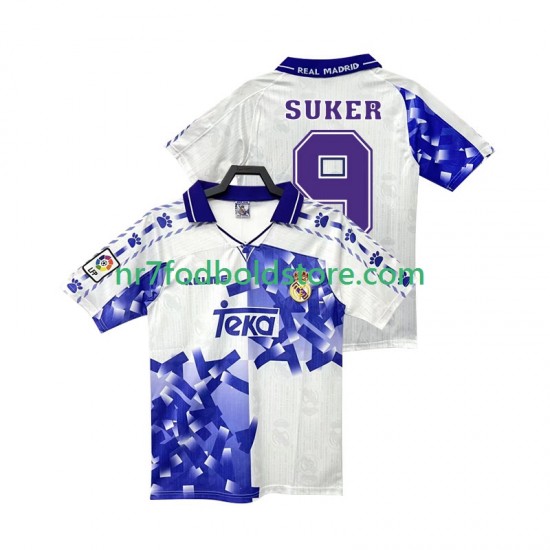 Real Madrid Trøje SUKER 9 1996 1997 Retro Mænd 3. Valg Fodboldsæt Kortærmet