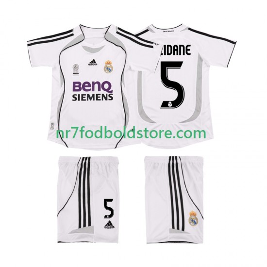 Real Madrid Trøje ZIDANE 5 2007 Retro Børn Hjemmebane Fodboldsæt 2006 Kortærmet