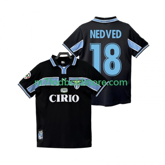 SS Lazio Trøje NEDVED 18 Retro Mænd Udebane Fodboldsæt 1998 1999 Kortærmet
