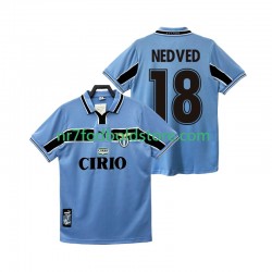 SS Lazio Trøje NEDVED 18 Retro Mænd Hjemmebane Fodboldsæt 1998 1999 Kortærmet