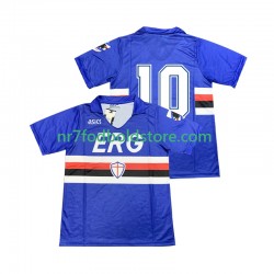 Sampdoria Trøje 10 1990 1991 Retro Mænd Hjemmebane Fodboldsæt Kortærmet