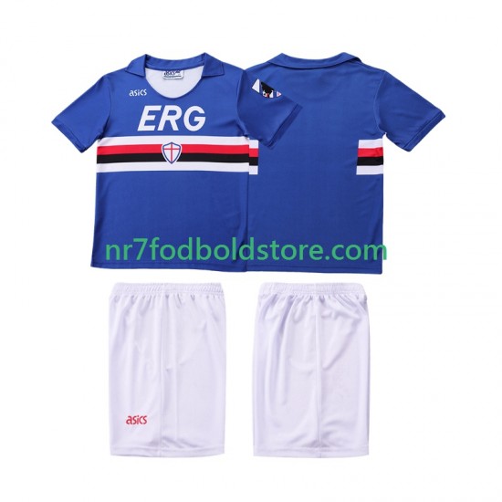 Sampdoria Trøje 1990 1991 Retro Børn Hjemmebane Fodboldsæt Kortærmet